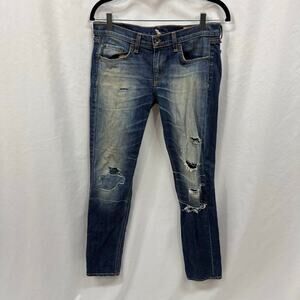 Rag & Bone The Dre Mid Rise Boyfriend Distressed Destroyed Baggy Jeans 27